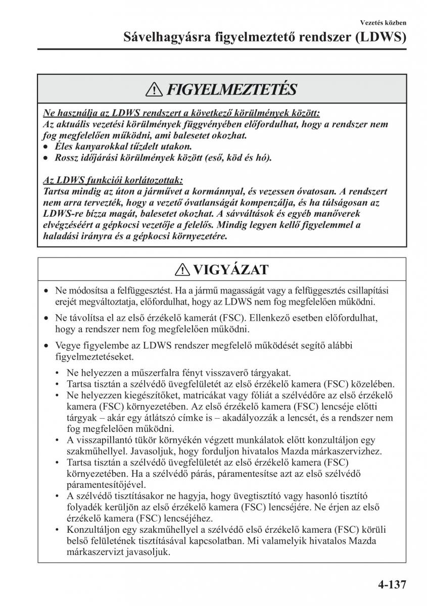 Mazda CX 5 Kezelesi utmutato / page 274