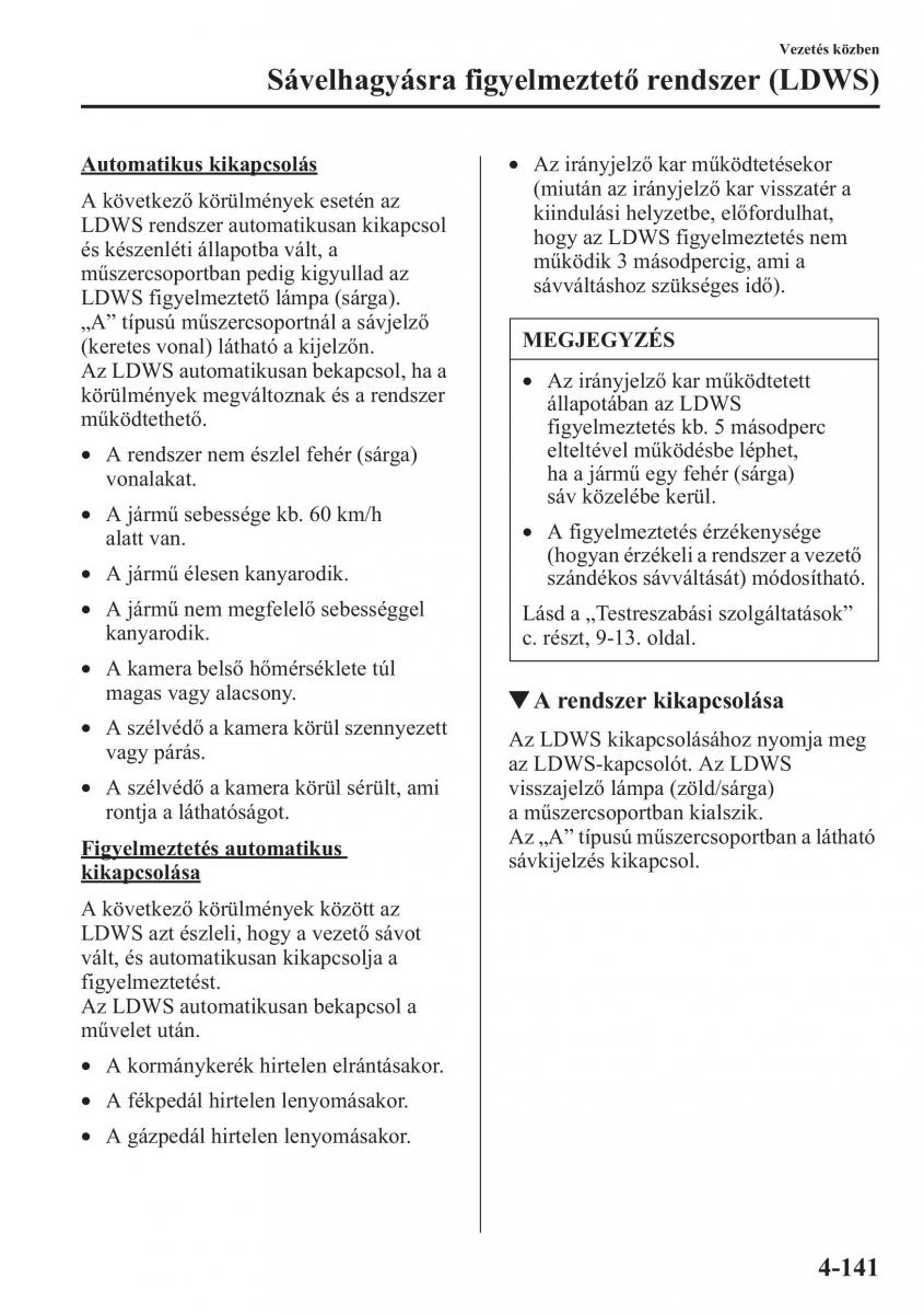 Mazda CX 5 Kezelesi utmutato / page 278