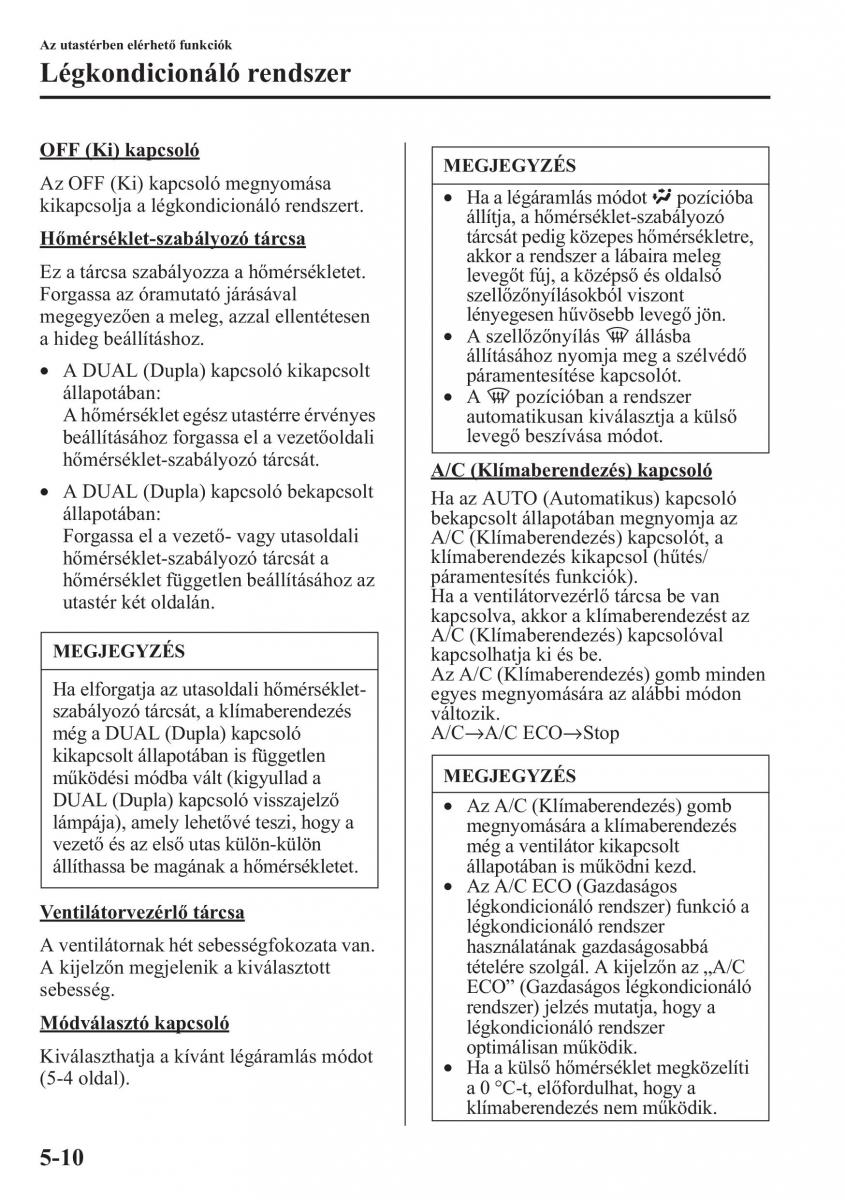 Mazda CX 5 Kezelesi utmutato / page 317