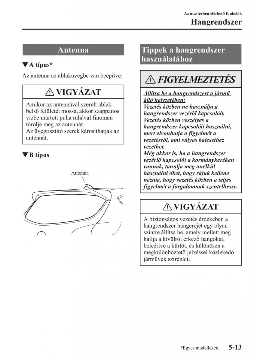 Mazda CX 5 Kezelesi utmutato / page 320