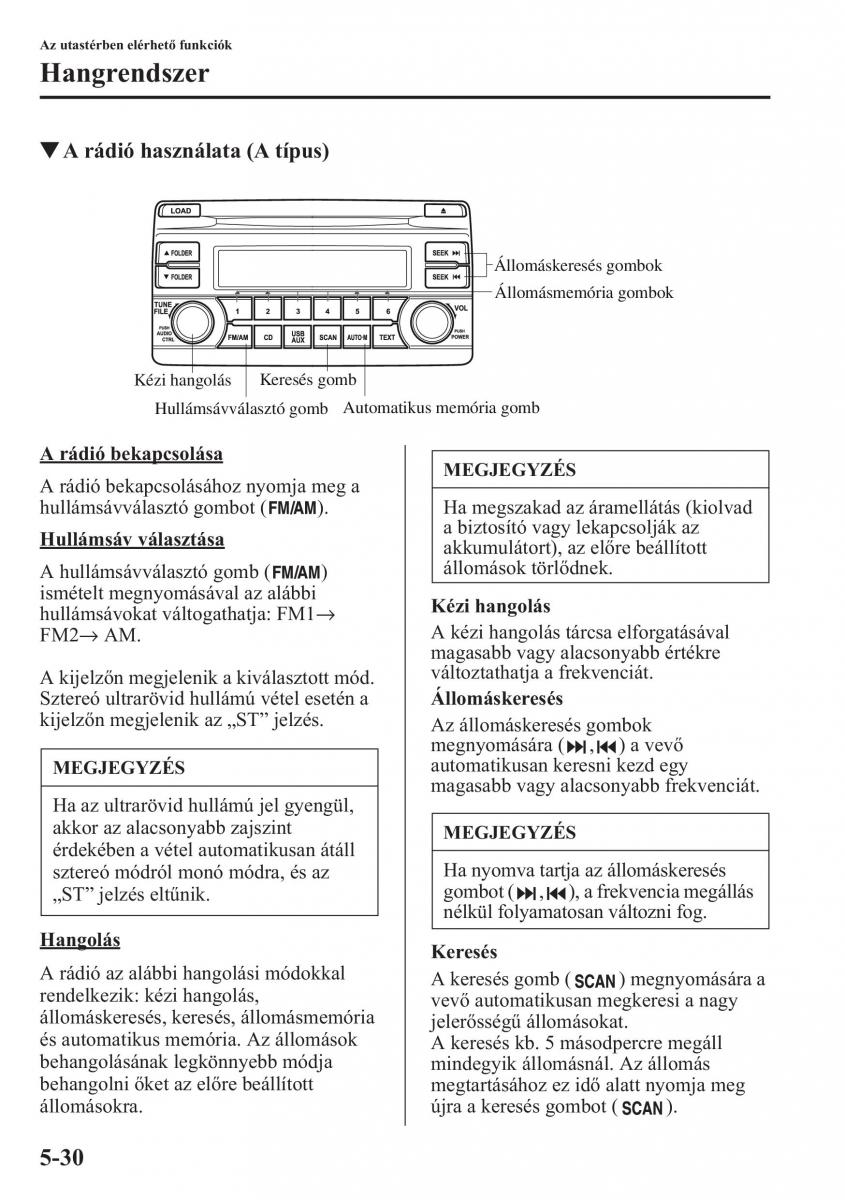 Mazda CX 5 Kezelesi utmutato / page 337