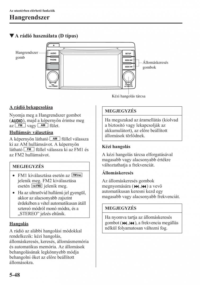 Mazda CX 5 Kezelesi utmutato / page 355