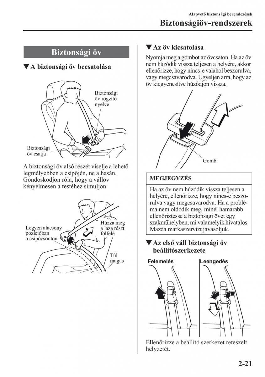 Mazda CX 5 Kezelesi utmutato / page 36