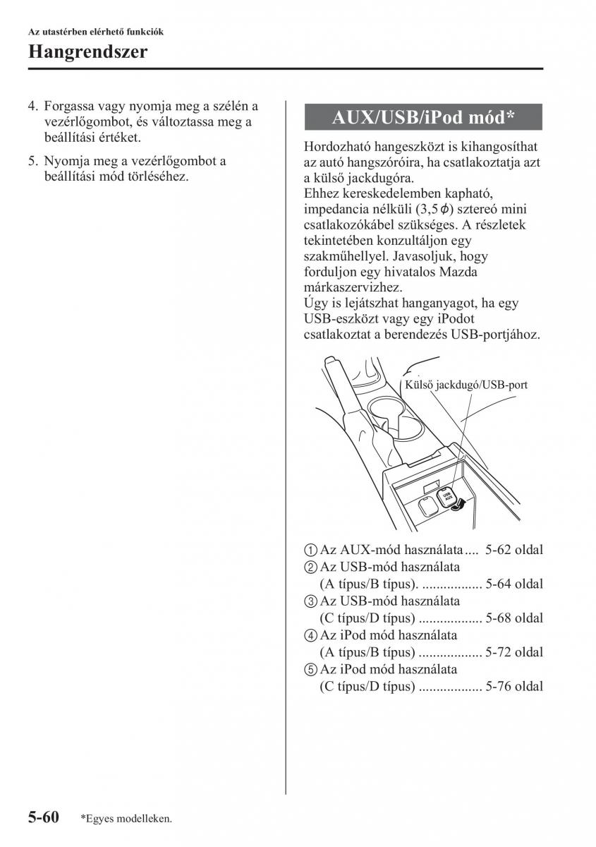 Mazda CX 5 Kezelesi utmutato / page 367