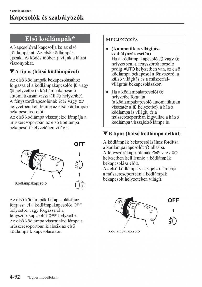 Mazda CX 5 Kezelesi utmutato / page 229