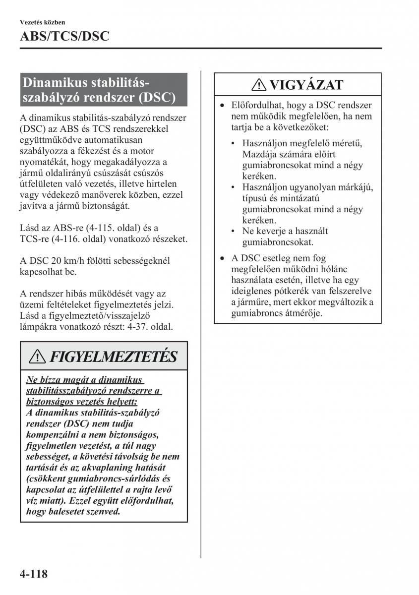 Mazda CX 5 Kezelesi utmutato / page 255