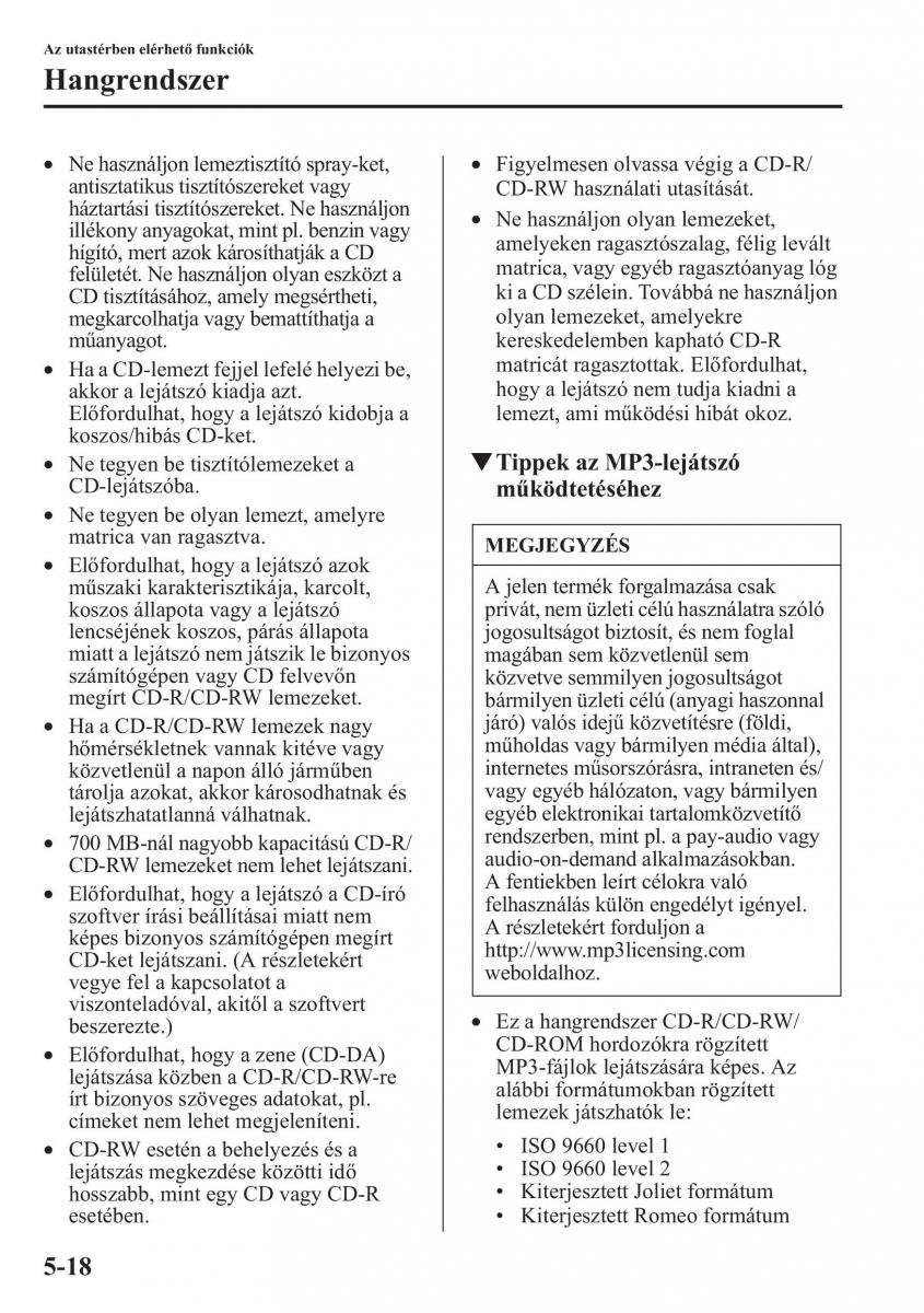 Mazda CX 5 Kezelesi utmutato / page 325