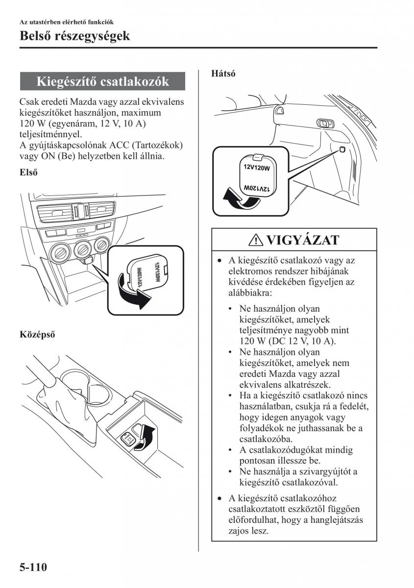 Mazda CX 5 Kezelesi utmutato / page 417