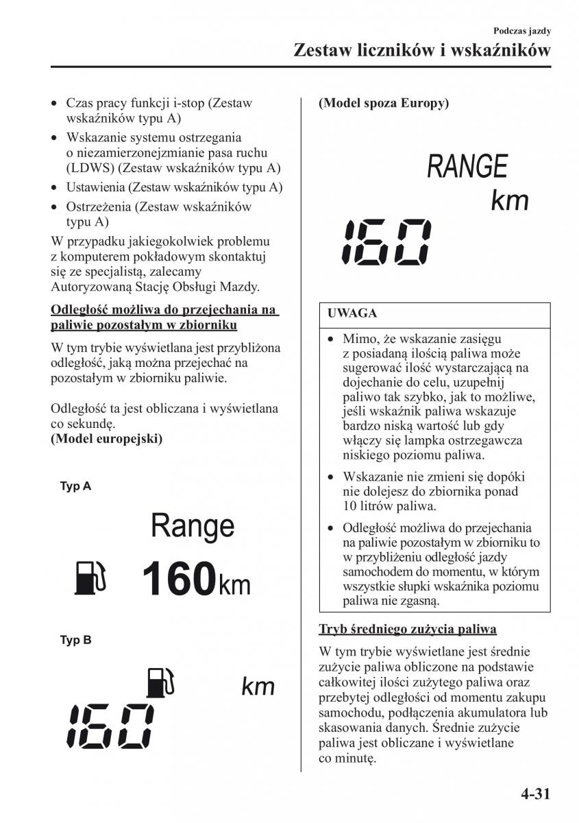 Mazda CX 5 instrukcja obslugi / page 168