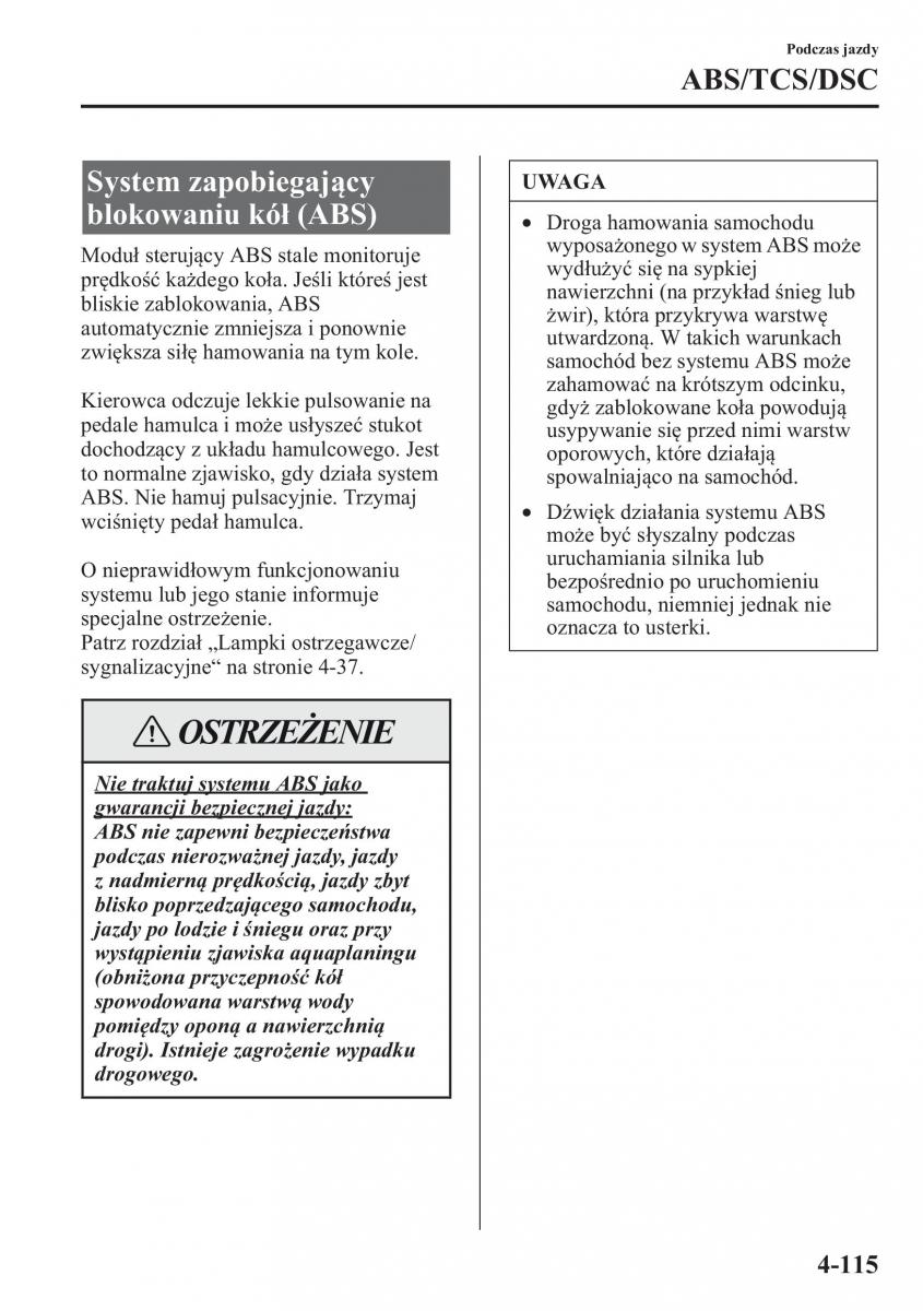 Mazda CX 5 instrukcja obslugi / page 252