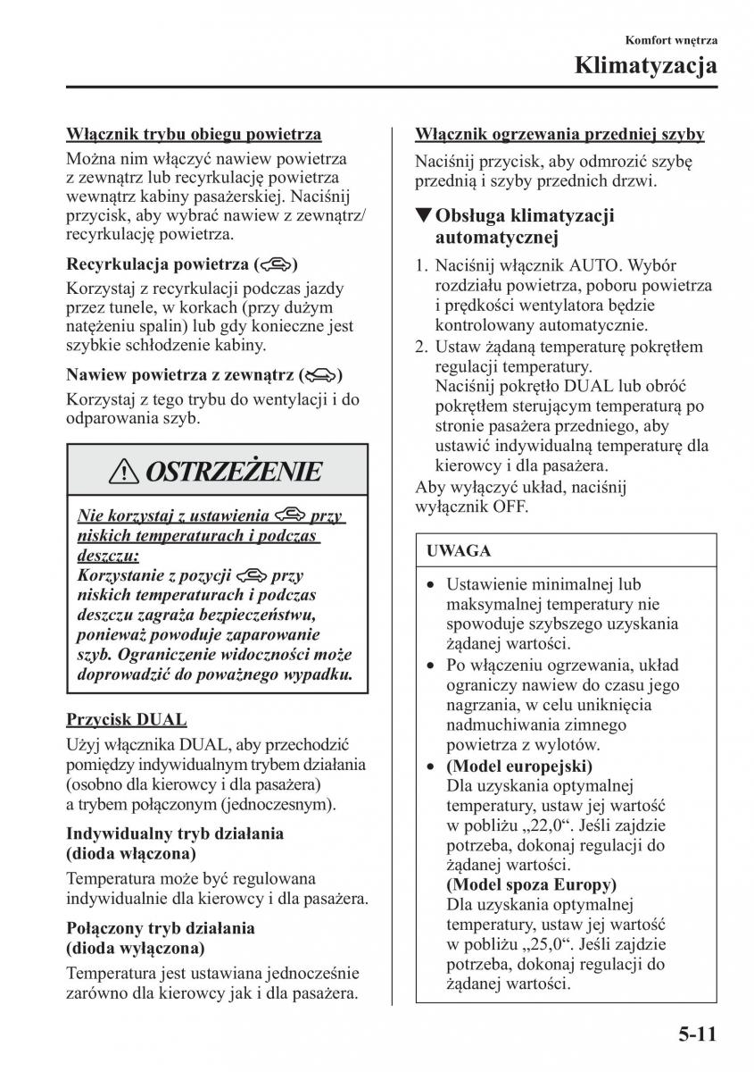 Mazda CX 5 instrukcja obslugi / page 318