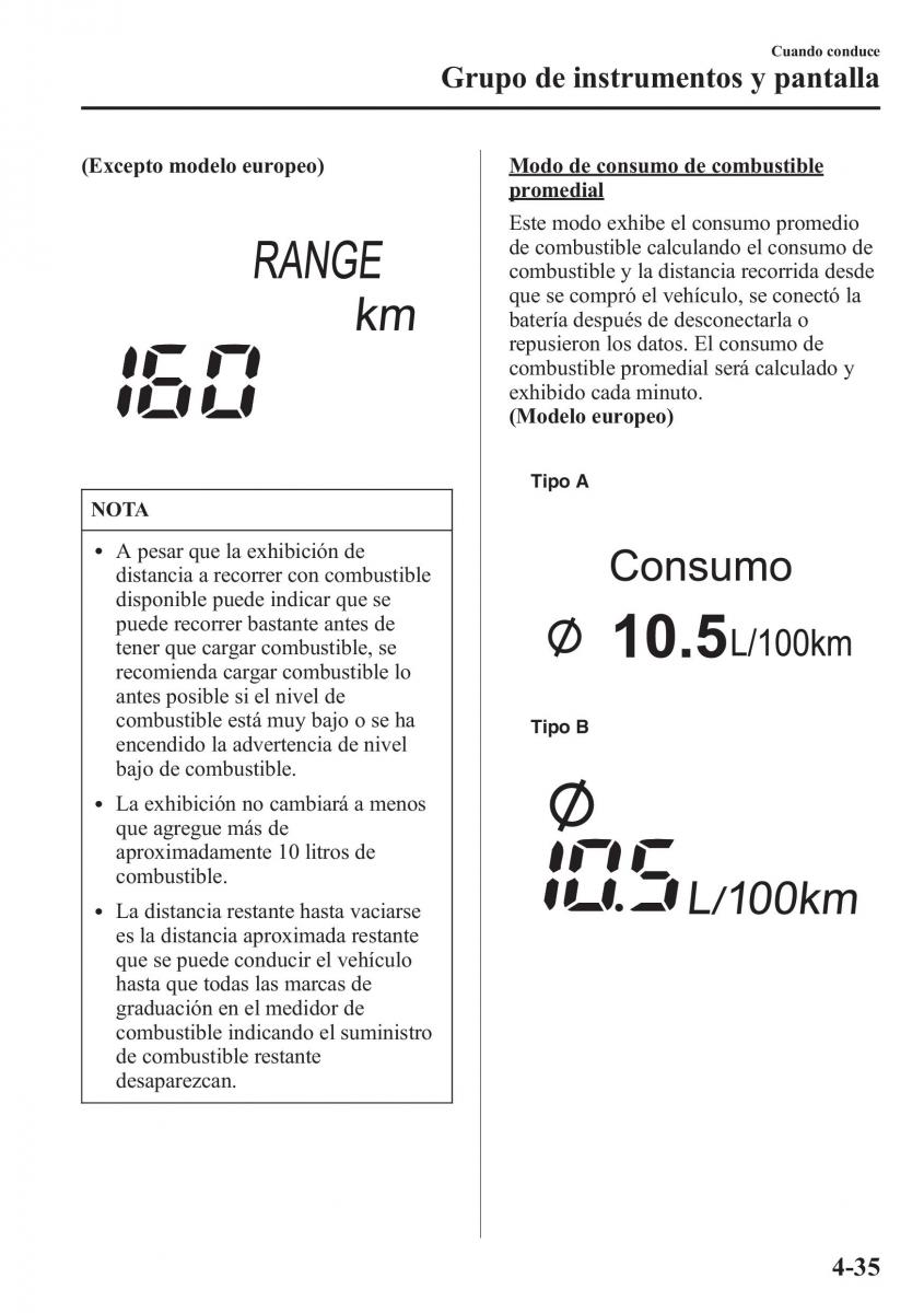 Mazda CX 5 manual del propietario / page 184