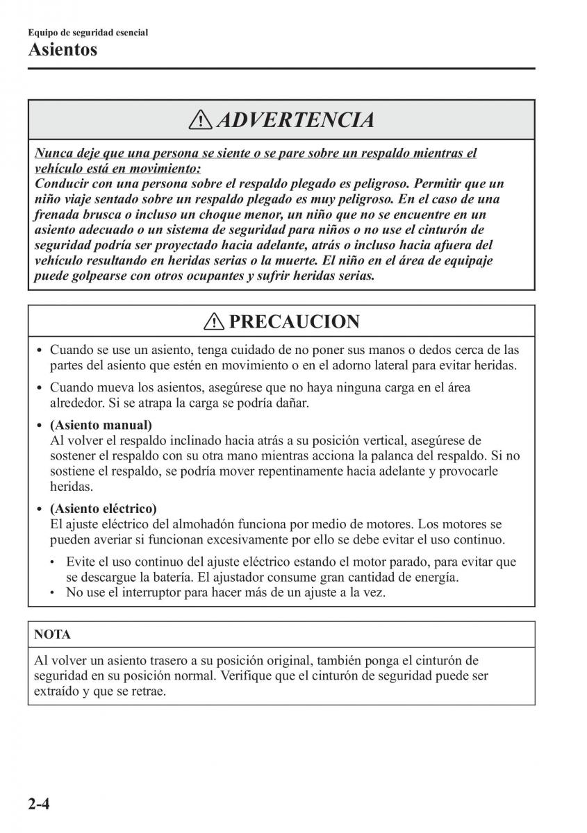 Mazda CX 5 manual del propietario / page 19