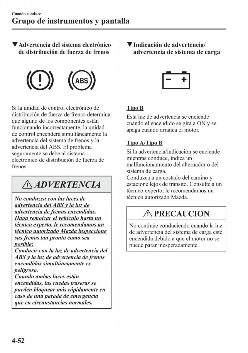 Mazda CX 5 manual del propietario / page 201