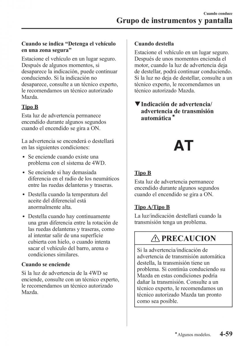 Mazda CX 5 manual del propietario / page 208