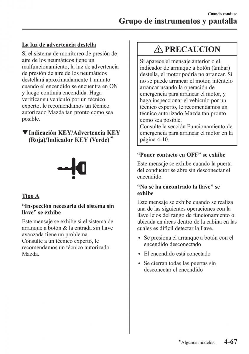 Mazda CX 5 manual del propietario / page 216