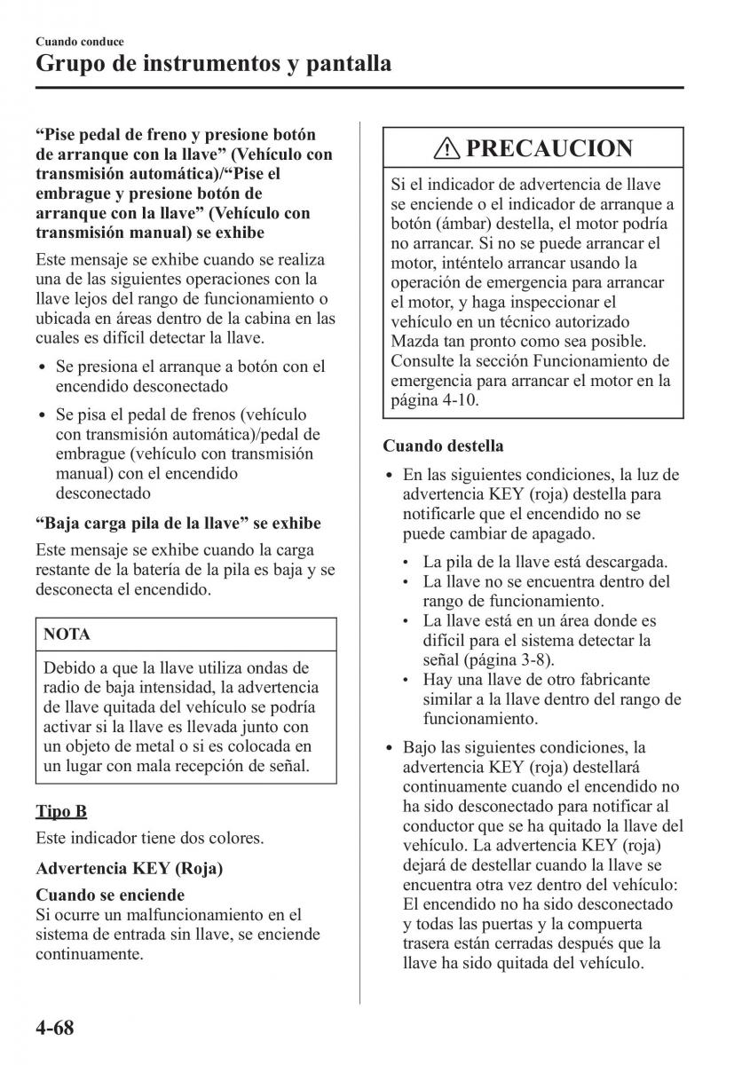 Mazda CX 5 manual del propietario / page 217