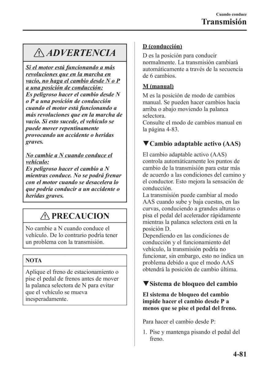 Mazda CX 5 manual del propietario / page 230