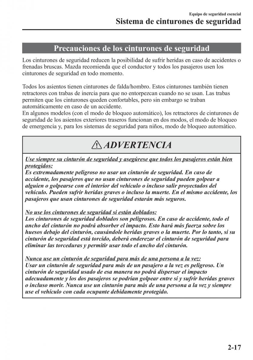 Mazda CX 5 manual del propietario / page 32