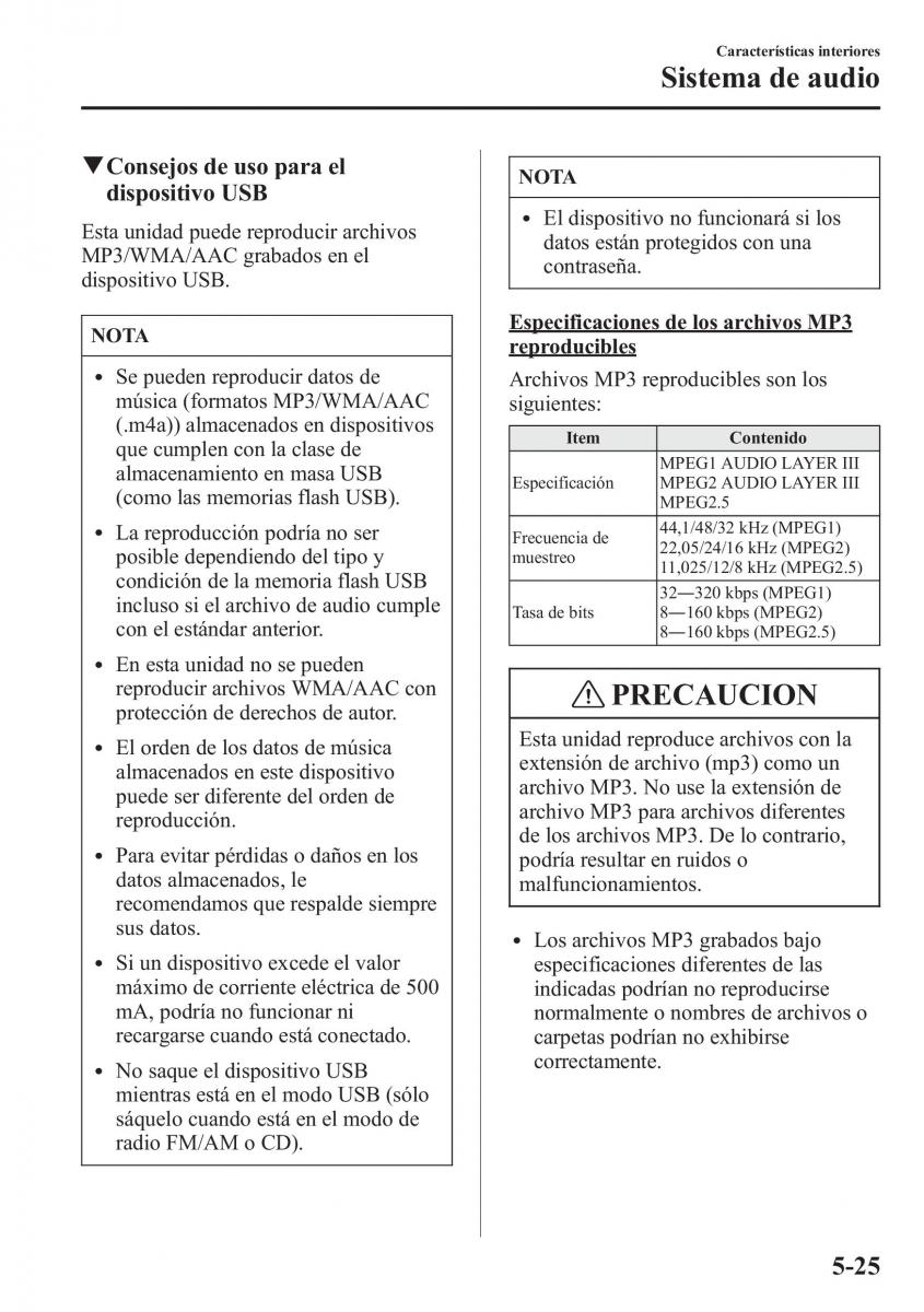 Mazda CX 5 manual del propietario / page 360