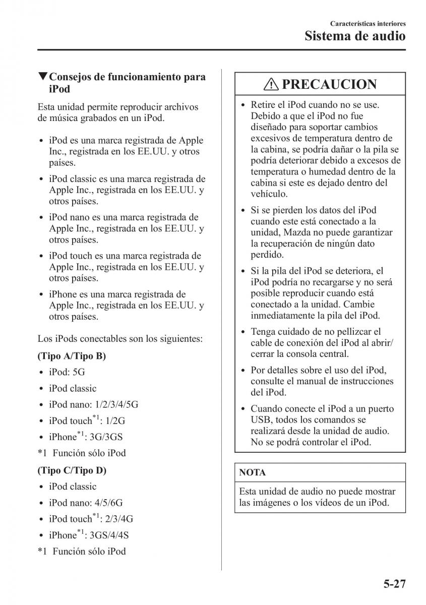 Mazda CX 5 manual del propietario / page 362