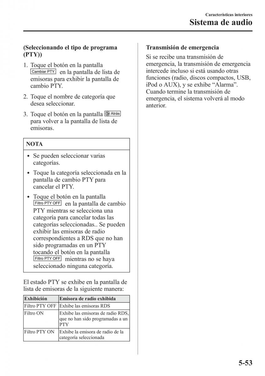 Mazda CX 5 manual del propietario / page 388