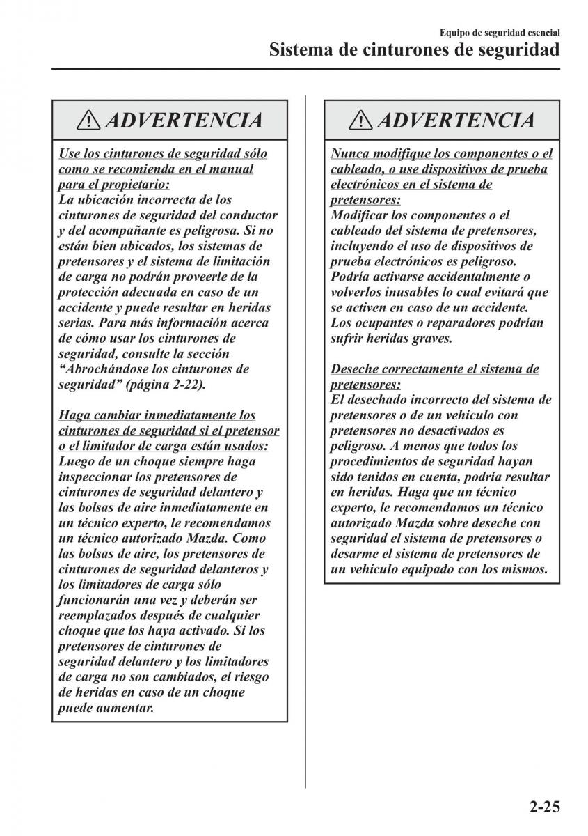 Mazda CX 5 manual del propietario / page 40