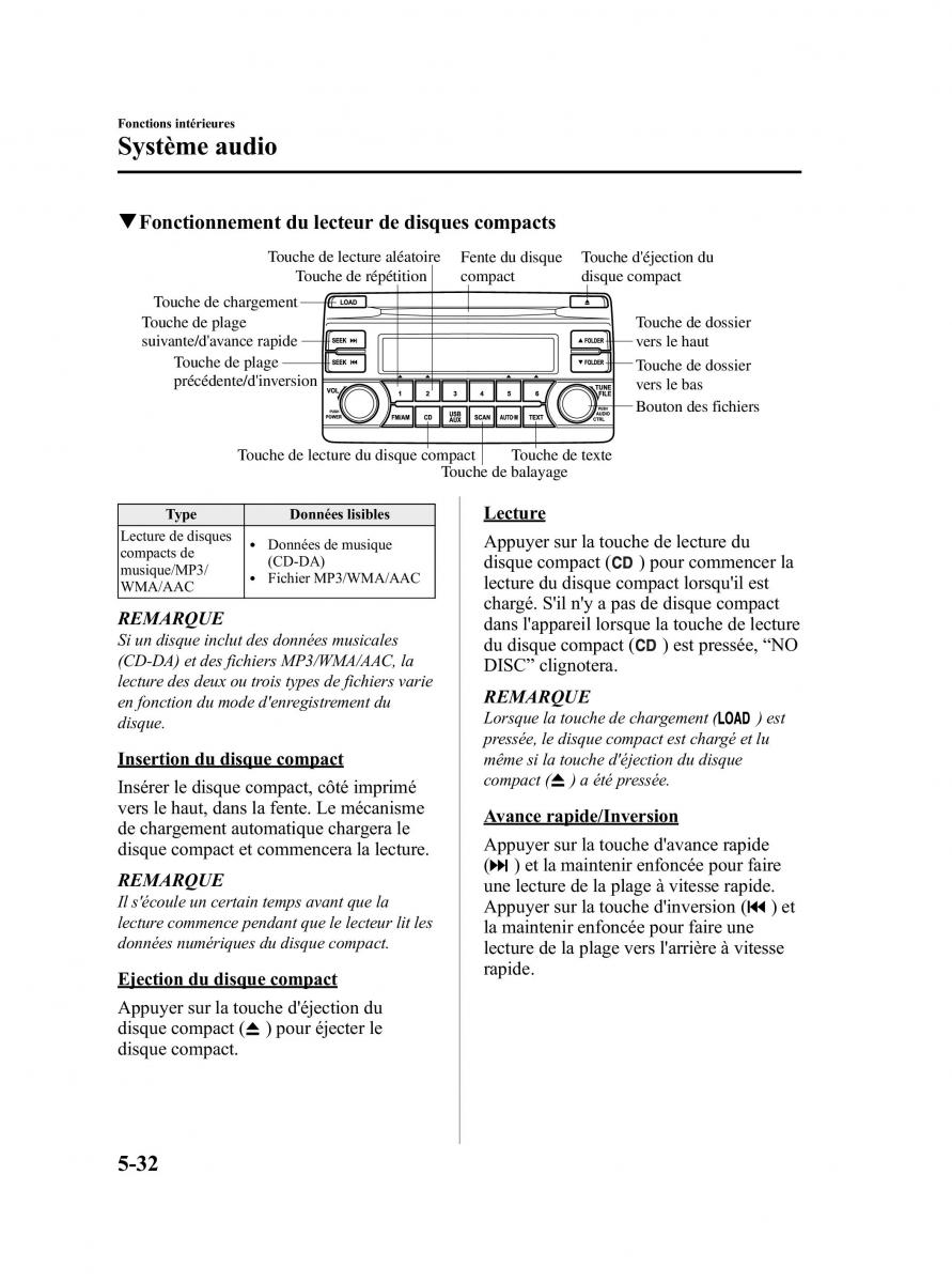 Mazda CX 5 manuel du proprietaire / page 274