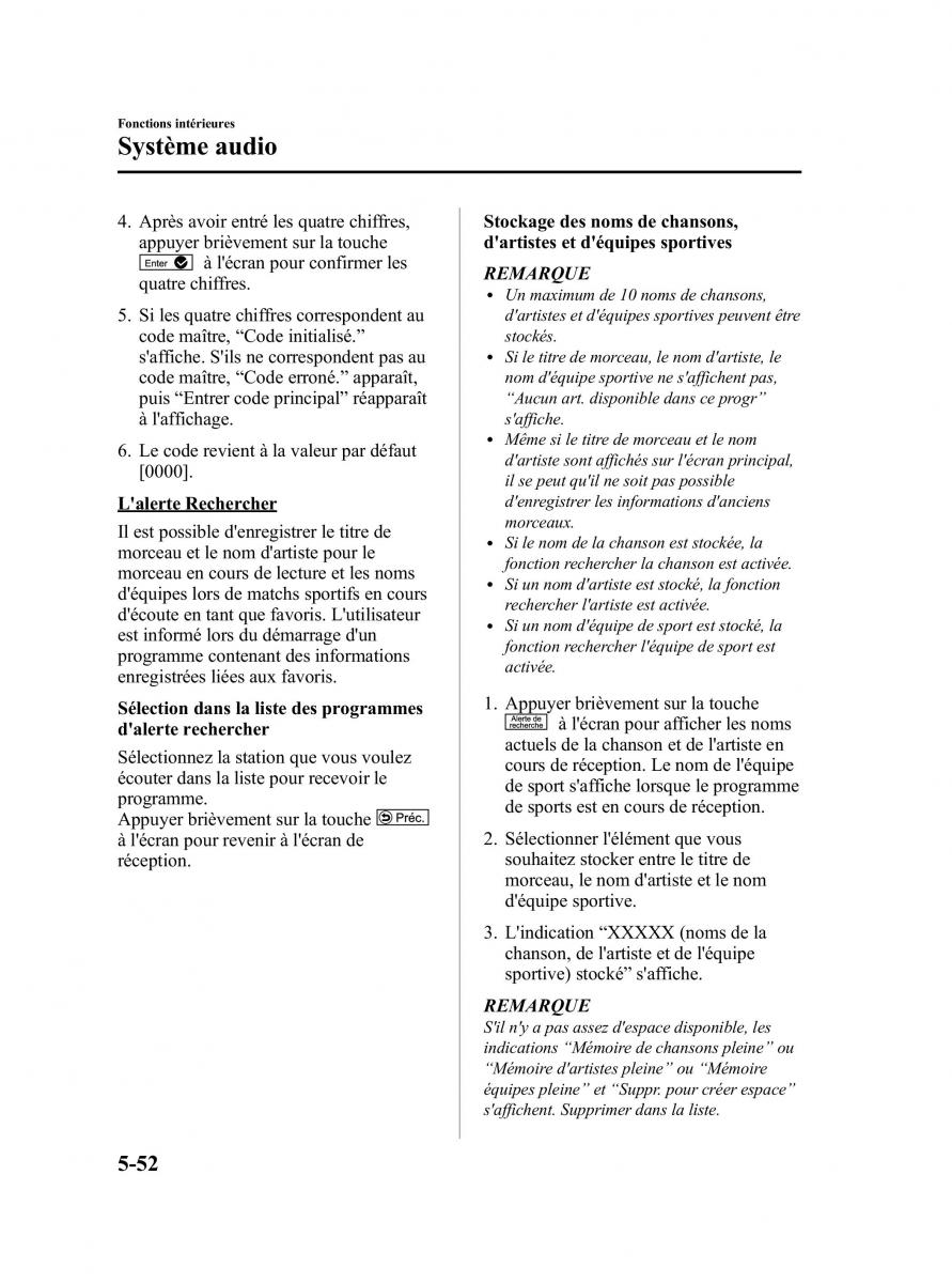 Mazda CX 5 manuel du proprietaire / page 294