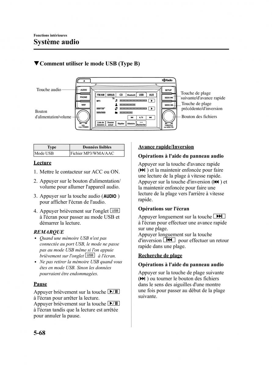 Mazda CX 5 manuel du proprietaire / page 310