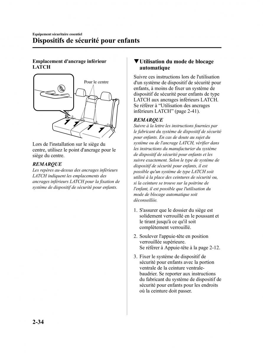 Mazda CX 5 manuel du proprietaire / page 46