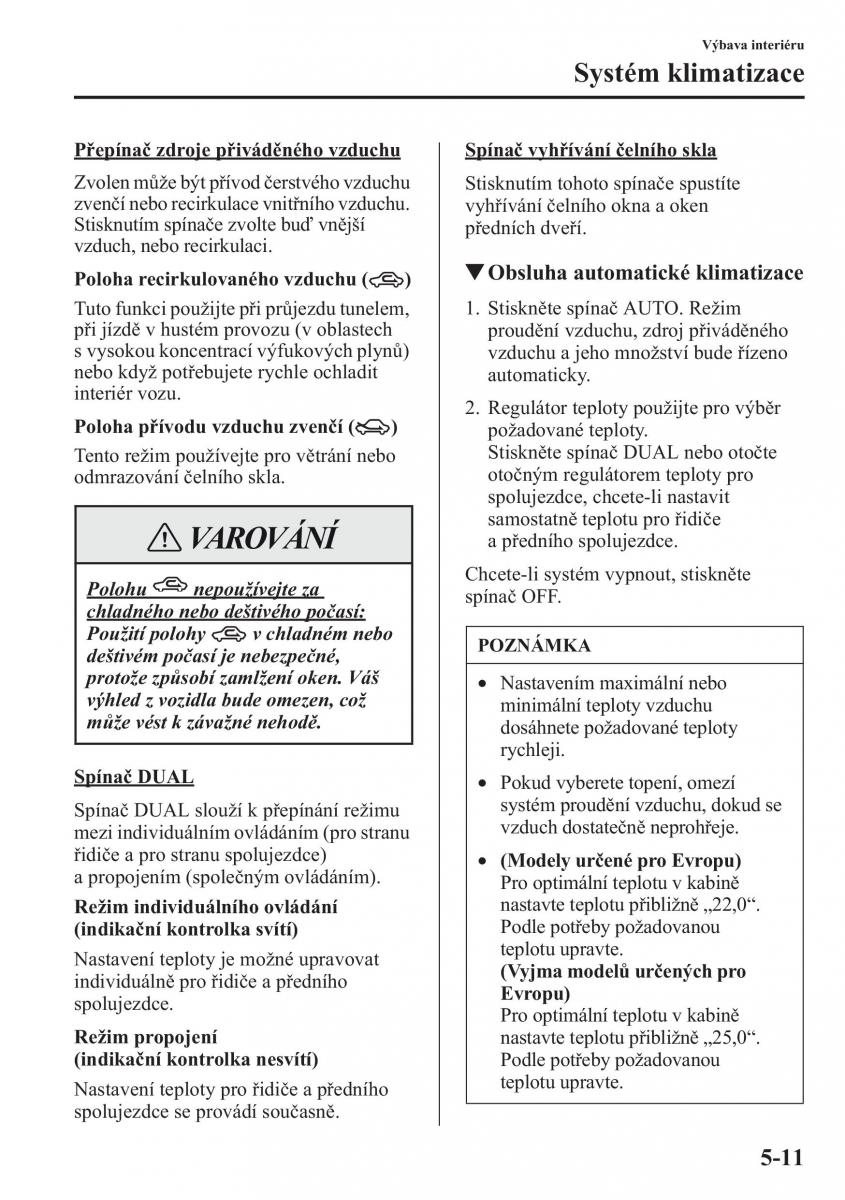 Mazda CX 5 navod k obsludze / page 318