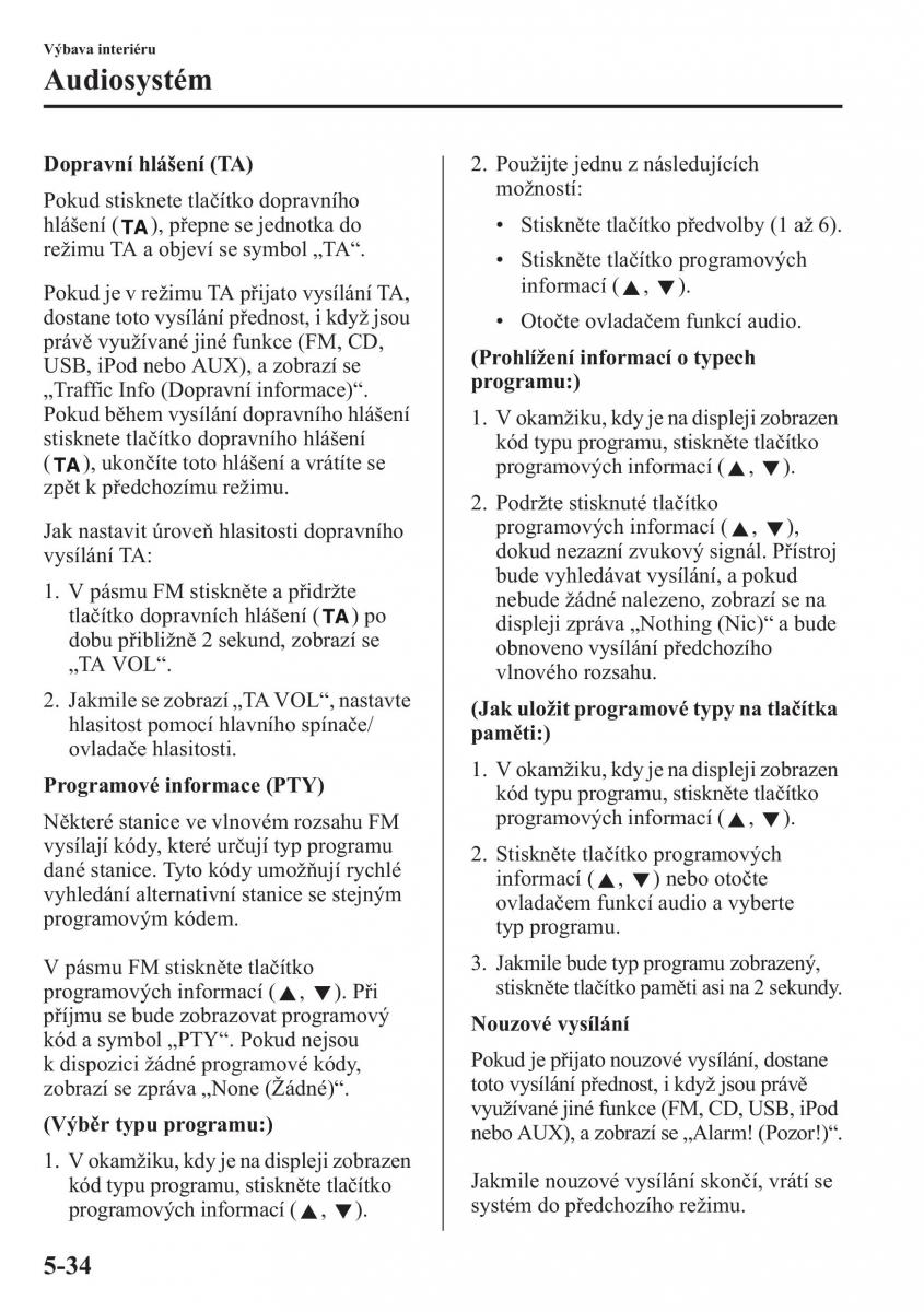 Mazda CX 5 navod k obsludze / page 341