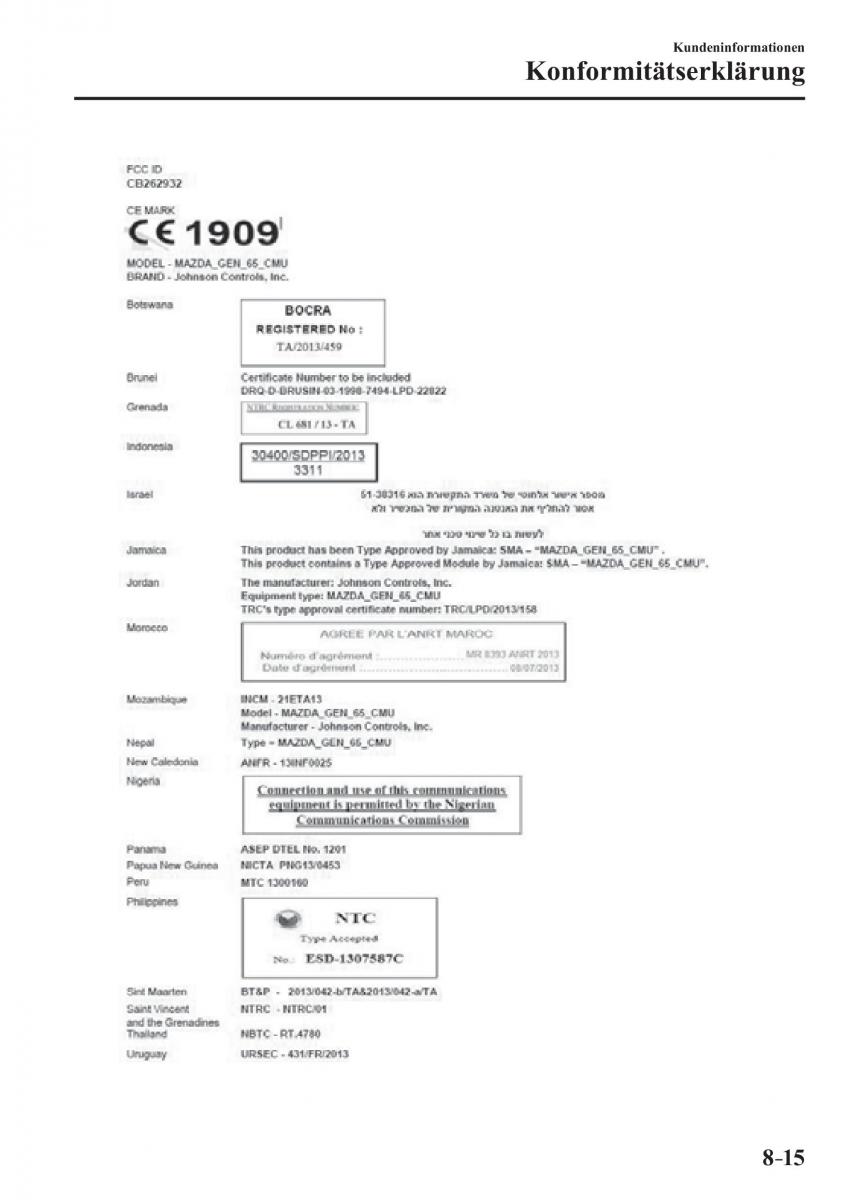 Mazda 2 Demio Handbuch / page 653