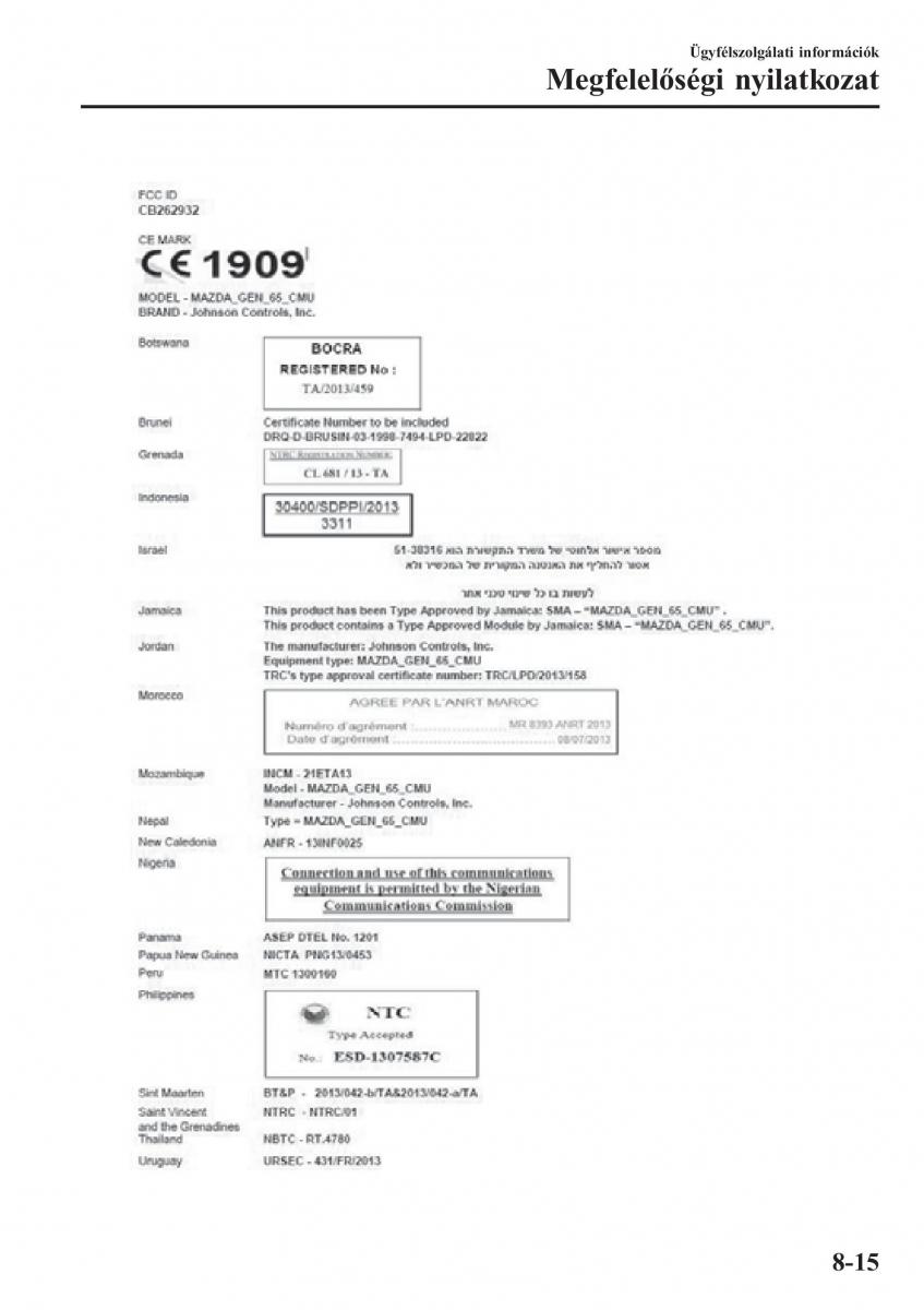 Mazda 2 Demio Kezelesi utmutato / page 608