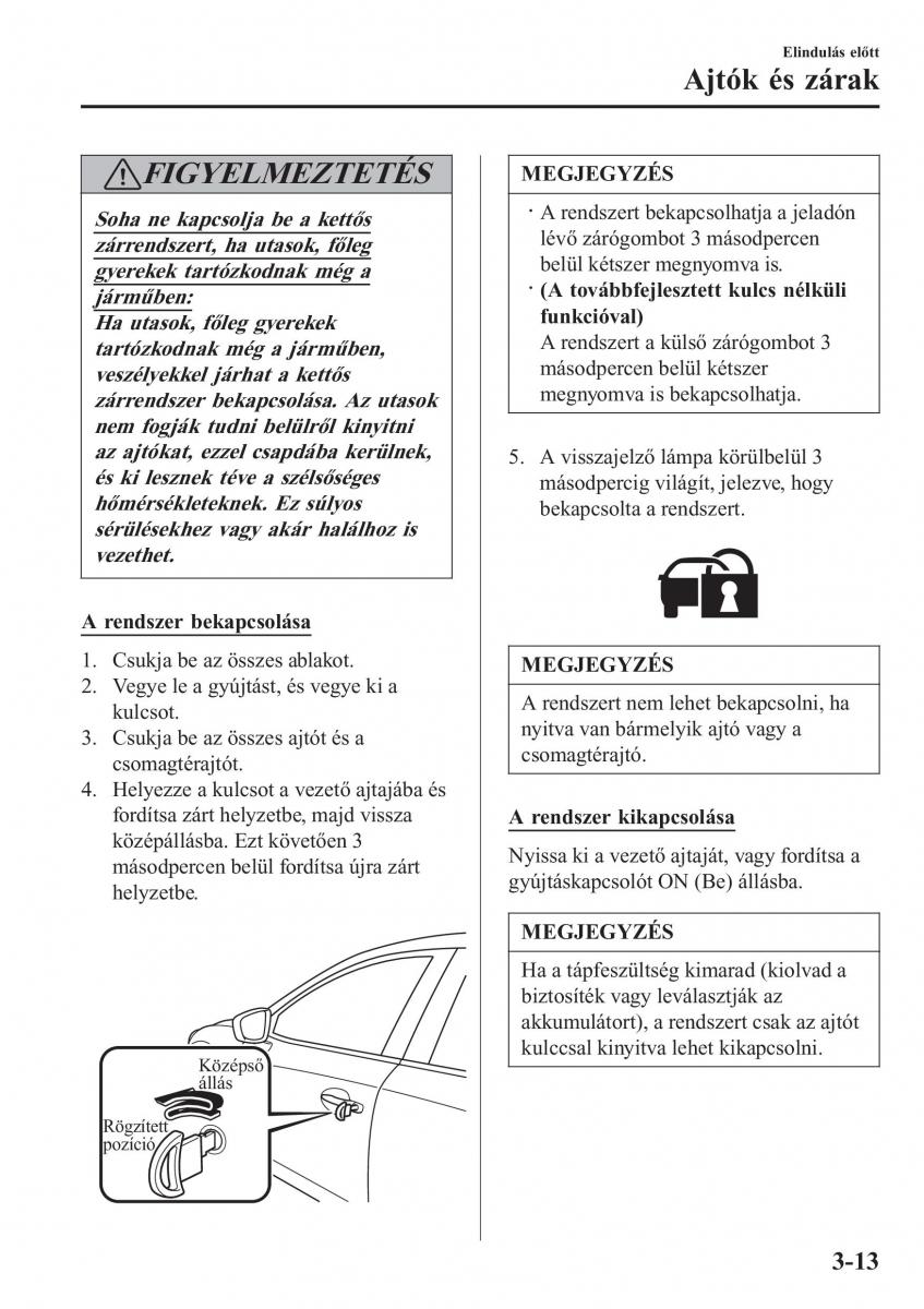 Mazda 2 Demio Kezelesi utmutato / page 94