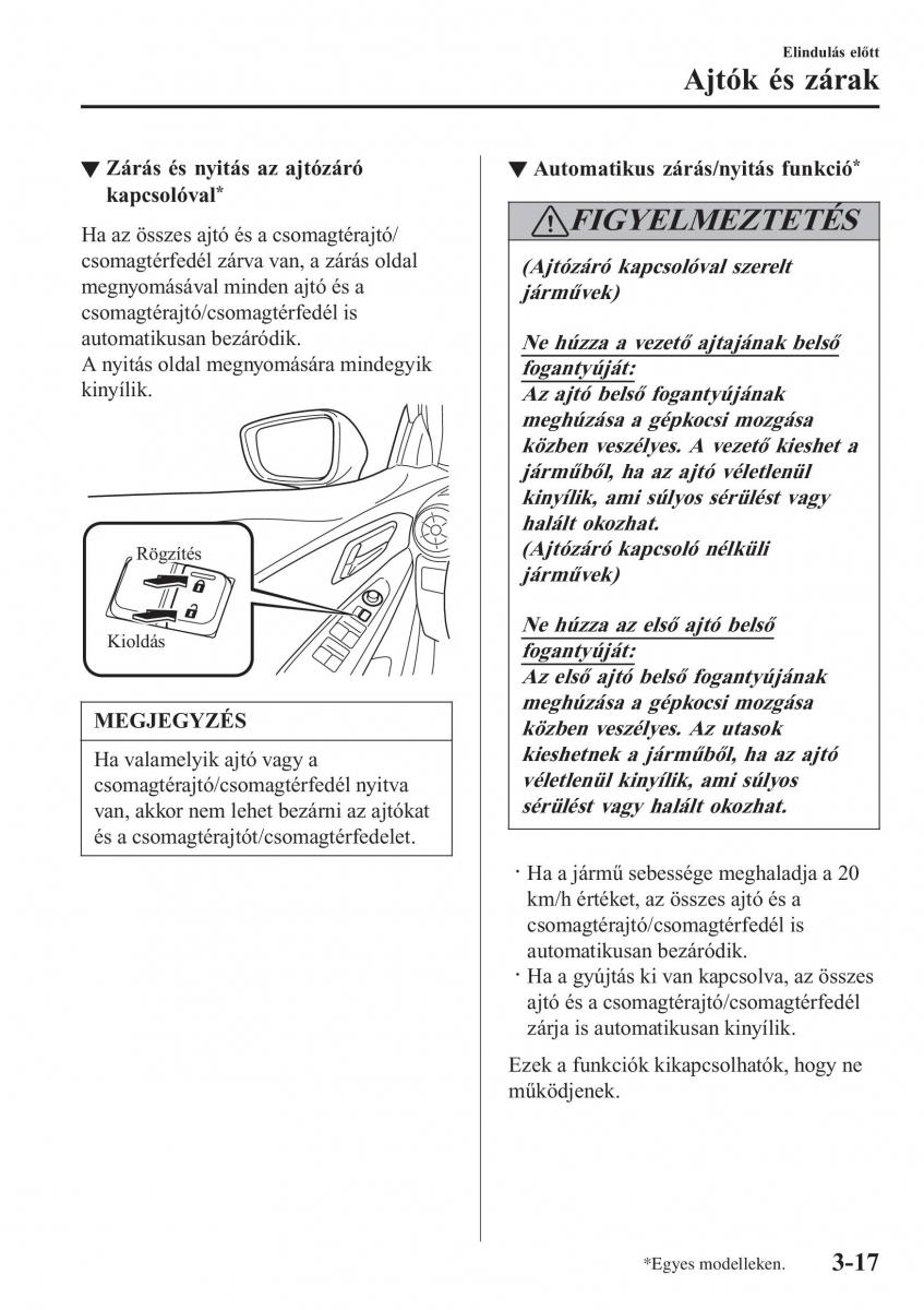 Mazda 2 Demio Kezelesi utmutato / page 98