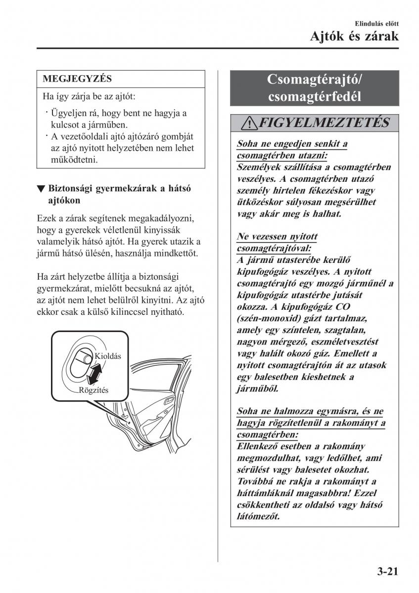 Mazda 2 Demio Kezelesi utmutato / page 102