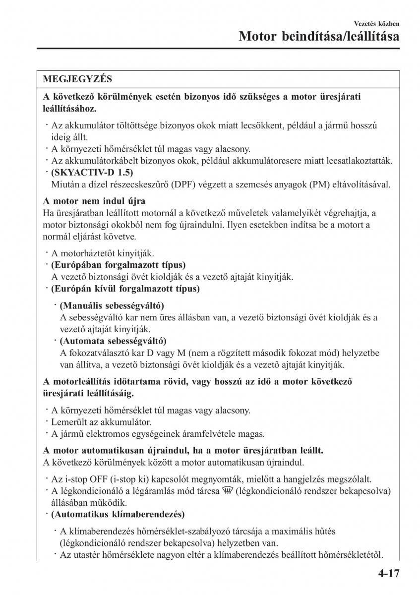 Mazda 2 Demio Kezelesi utmutato / page 166