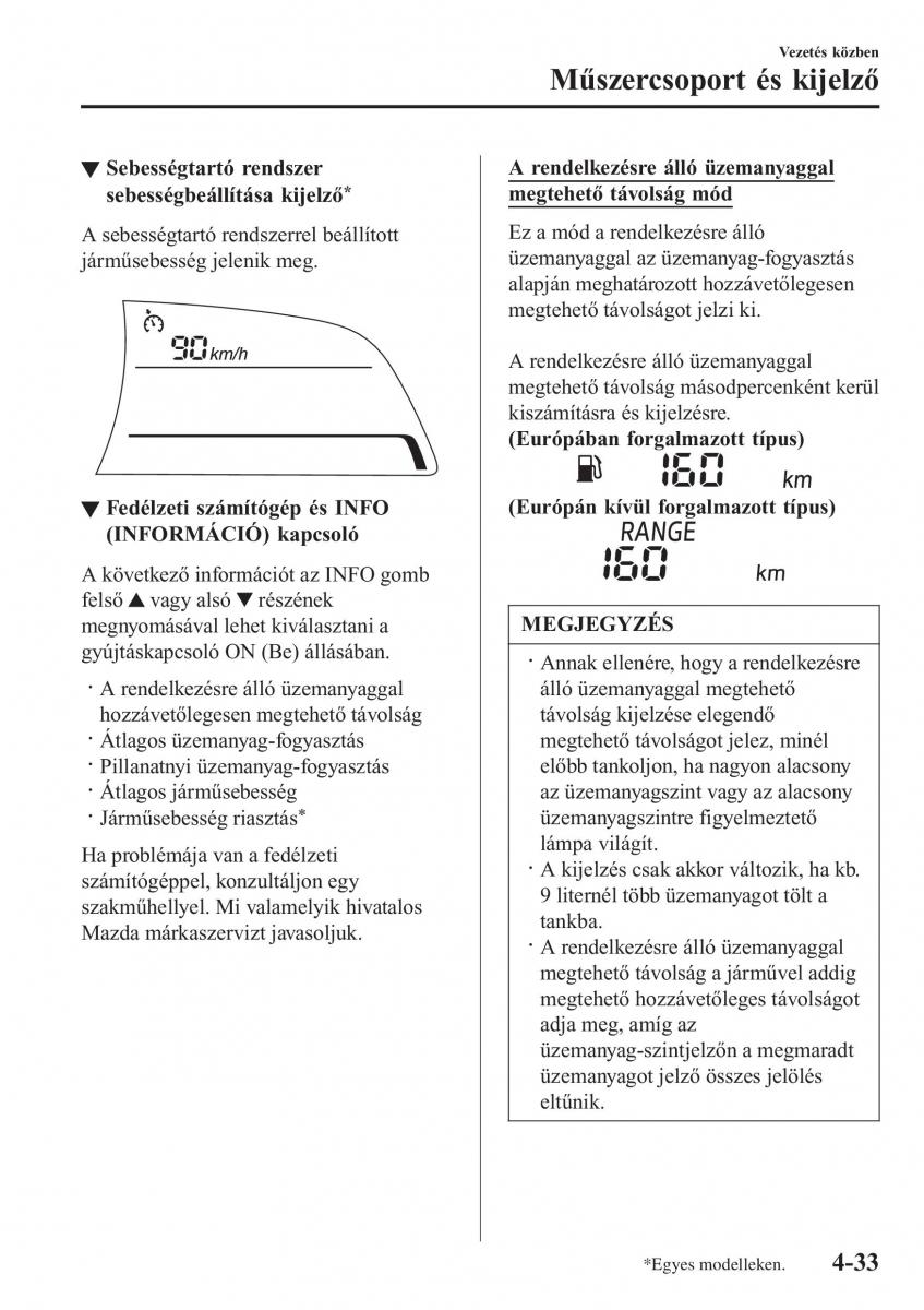 Mazda 2 Demio Kezelesi utmutato / page 182