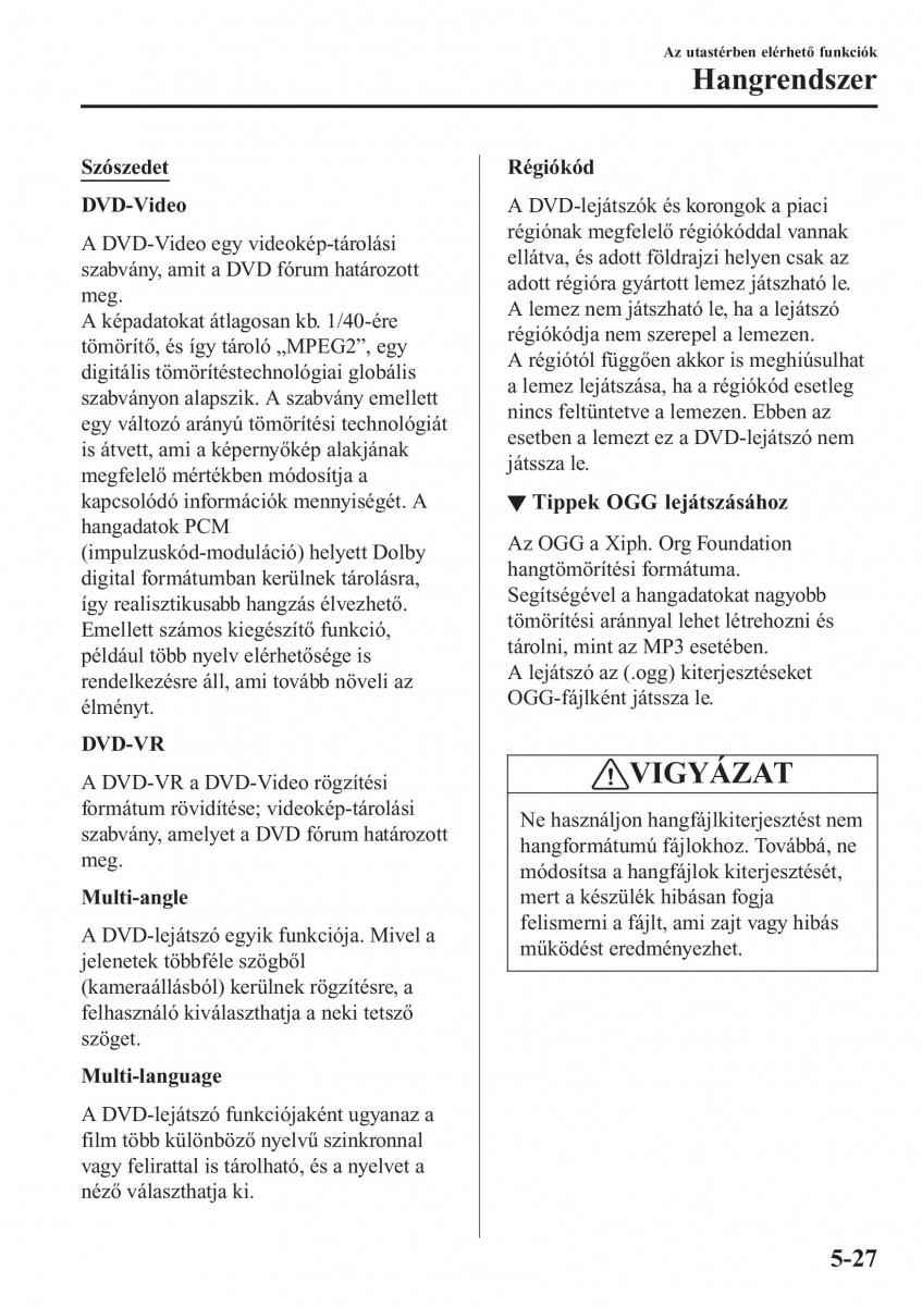 Mazda 2 Demio Kezelesi utmutato / page 334