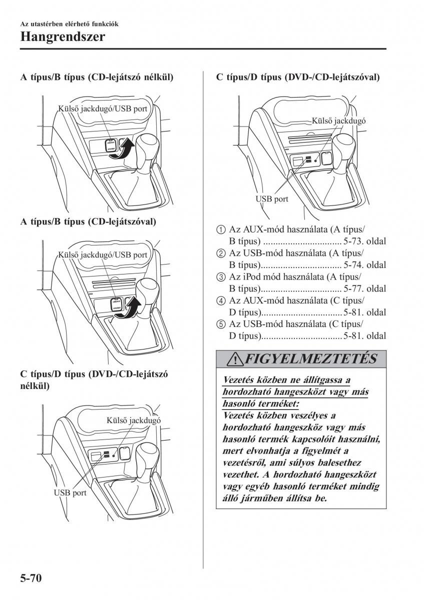 Mazda 2 Demio Kezelesi utmutato / page 377