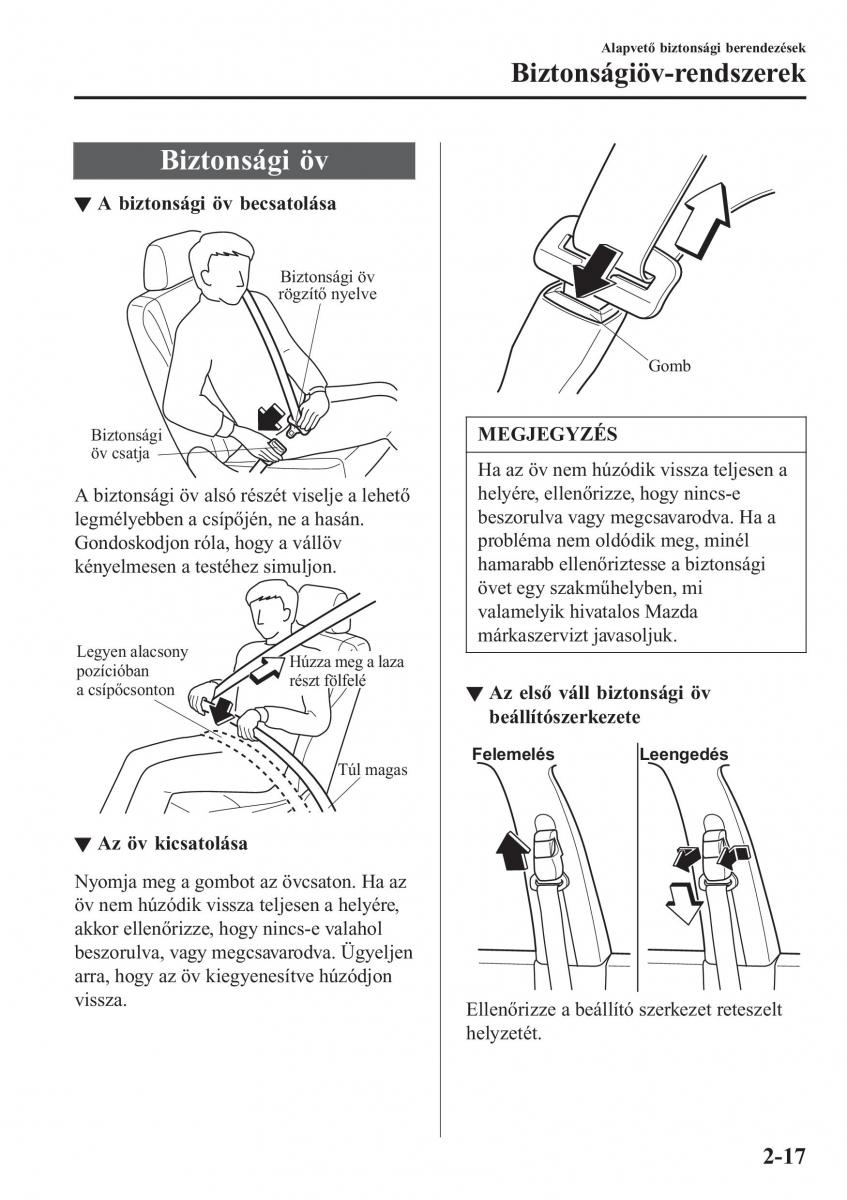 Mazda 2 Demio Kezelesi utmutato / page 38