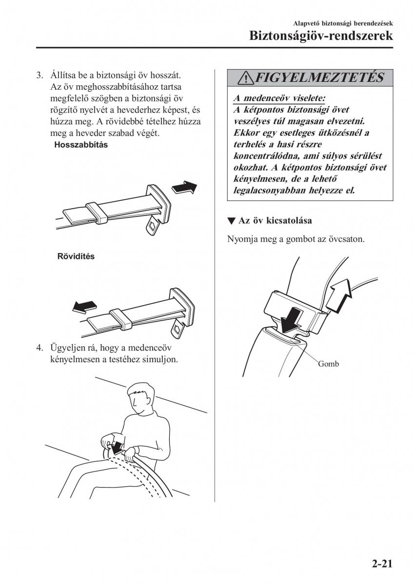 Mazda 2 Demio Kezelesi utmutato / page 42