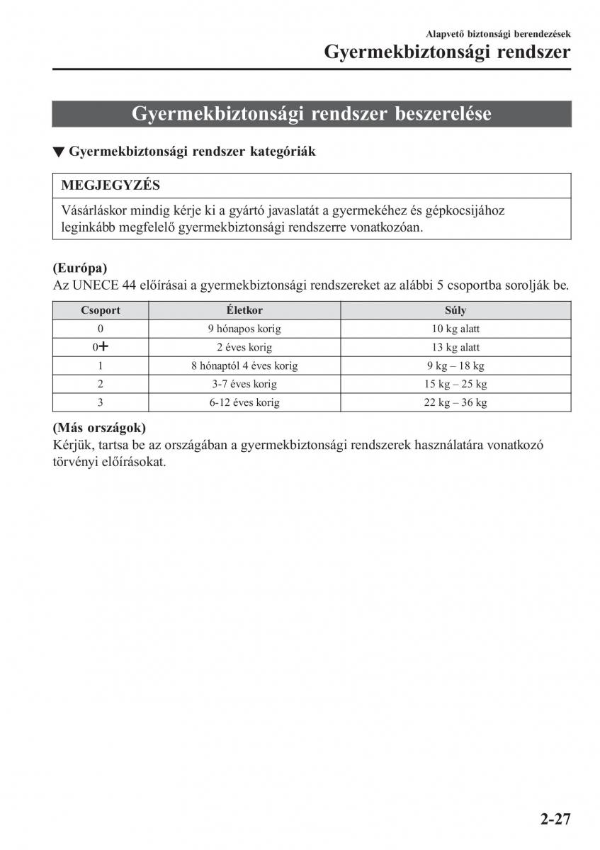 Mazda 2 Demio Kezelesi utmutato / page 48