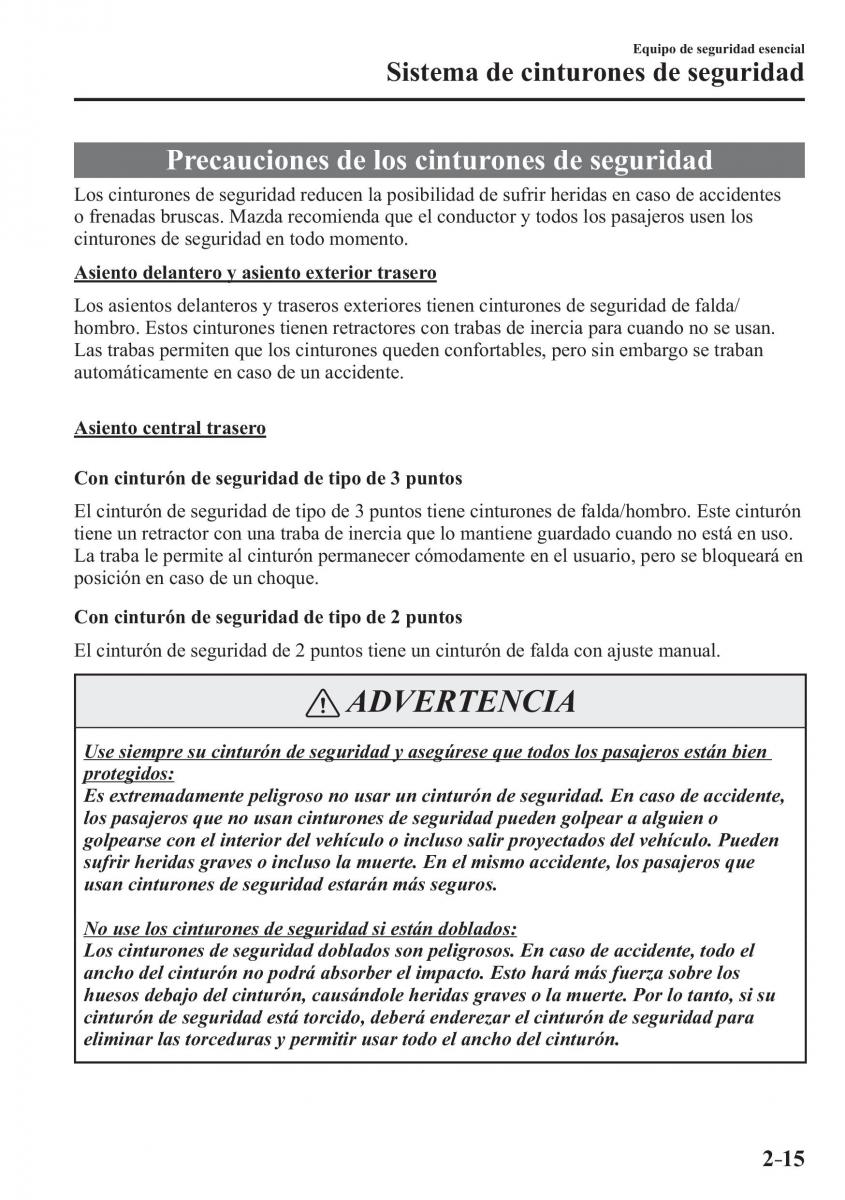 Mazda 2 Demio manual del propietario / page 36