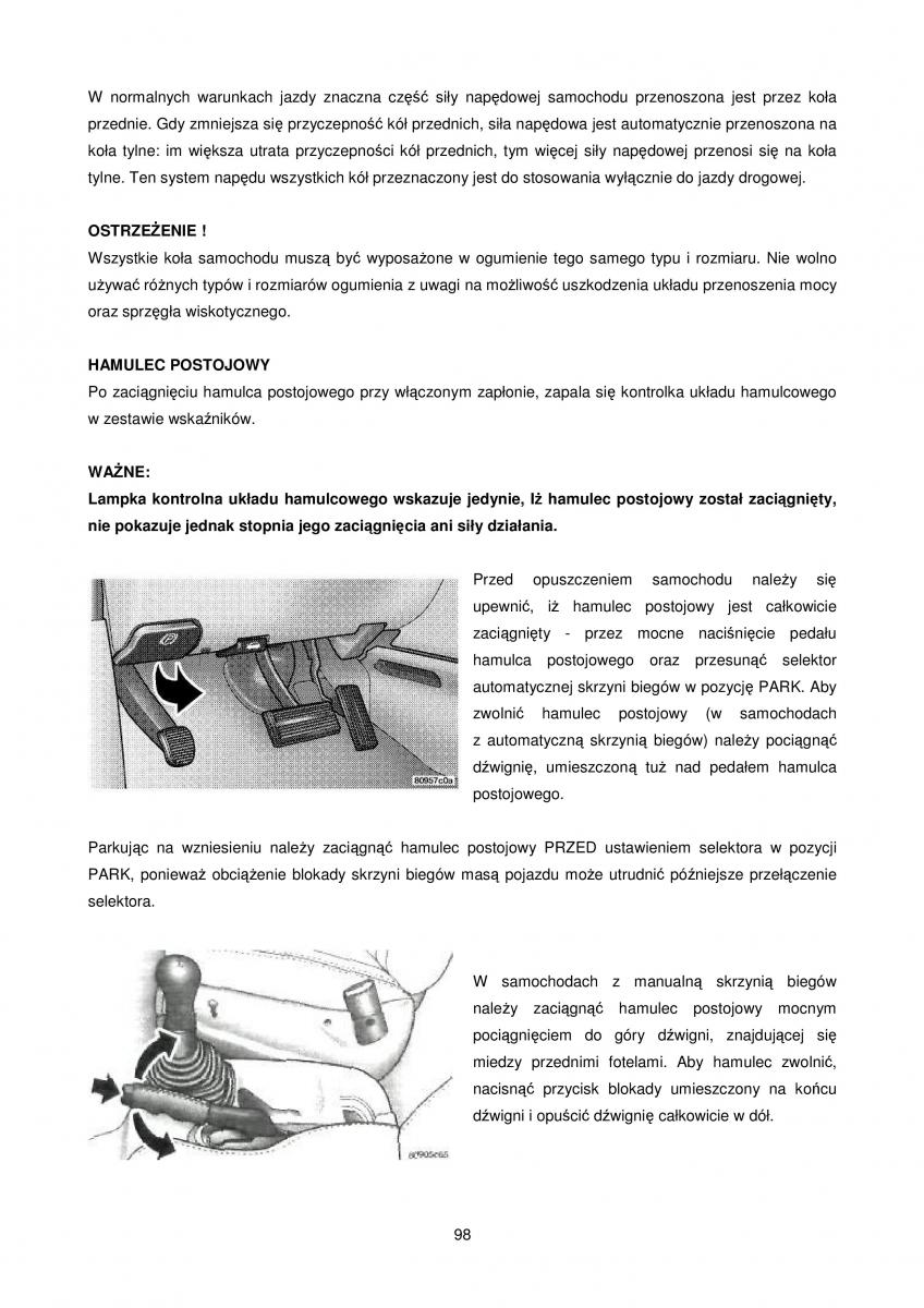 Chrysler Voyager Caravan IV 4 instrukcja obslugi / page 98