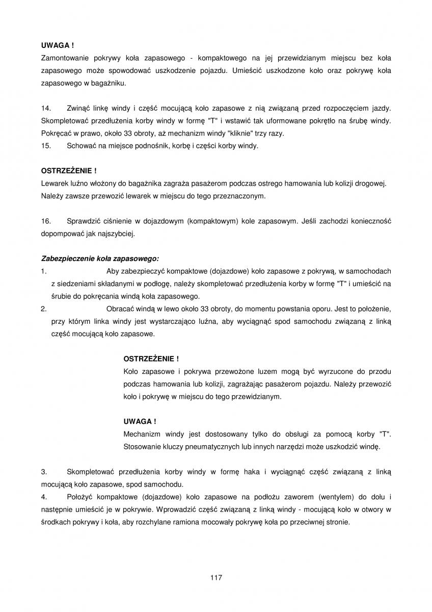 Chrysler Voyager Caravan IV 4 instrukcja obslugi / page 117