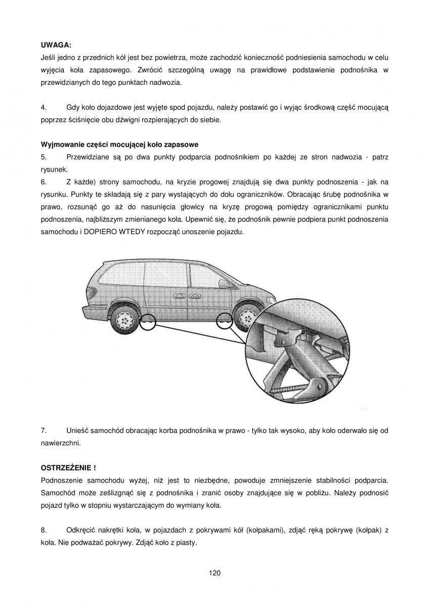 Chrysler Voyager Caravan IV 4 instrukcja obslugi / page 120