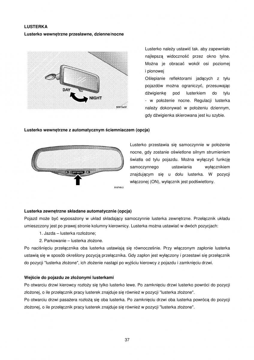 Chrysler Voyager Caravan IV 4 instrukcja obslugi / page 37